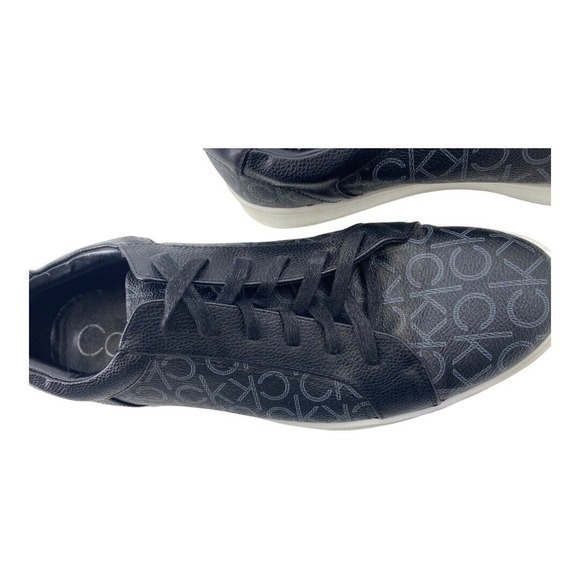 Calvin Klein Bowyer CK Monogram Smooth Mens Black Designer Sneakers Size 13 - Picture 14 of 14